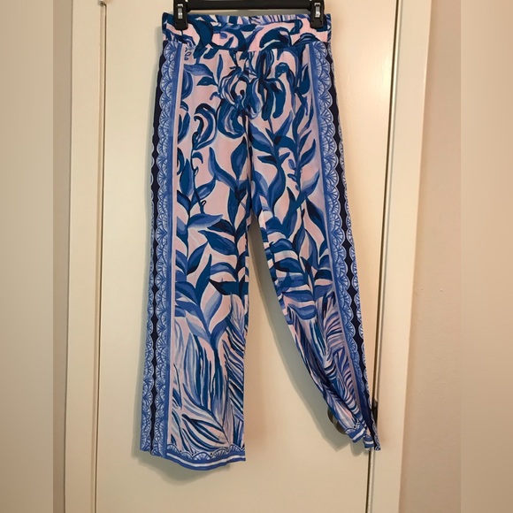 Lilly Pulitzer Bal Harbour Palazzo Pink Tropics Pants - Picture 3 of 12
